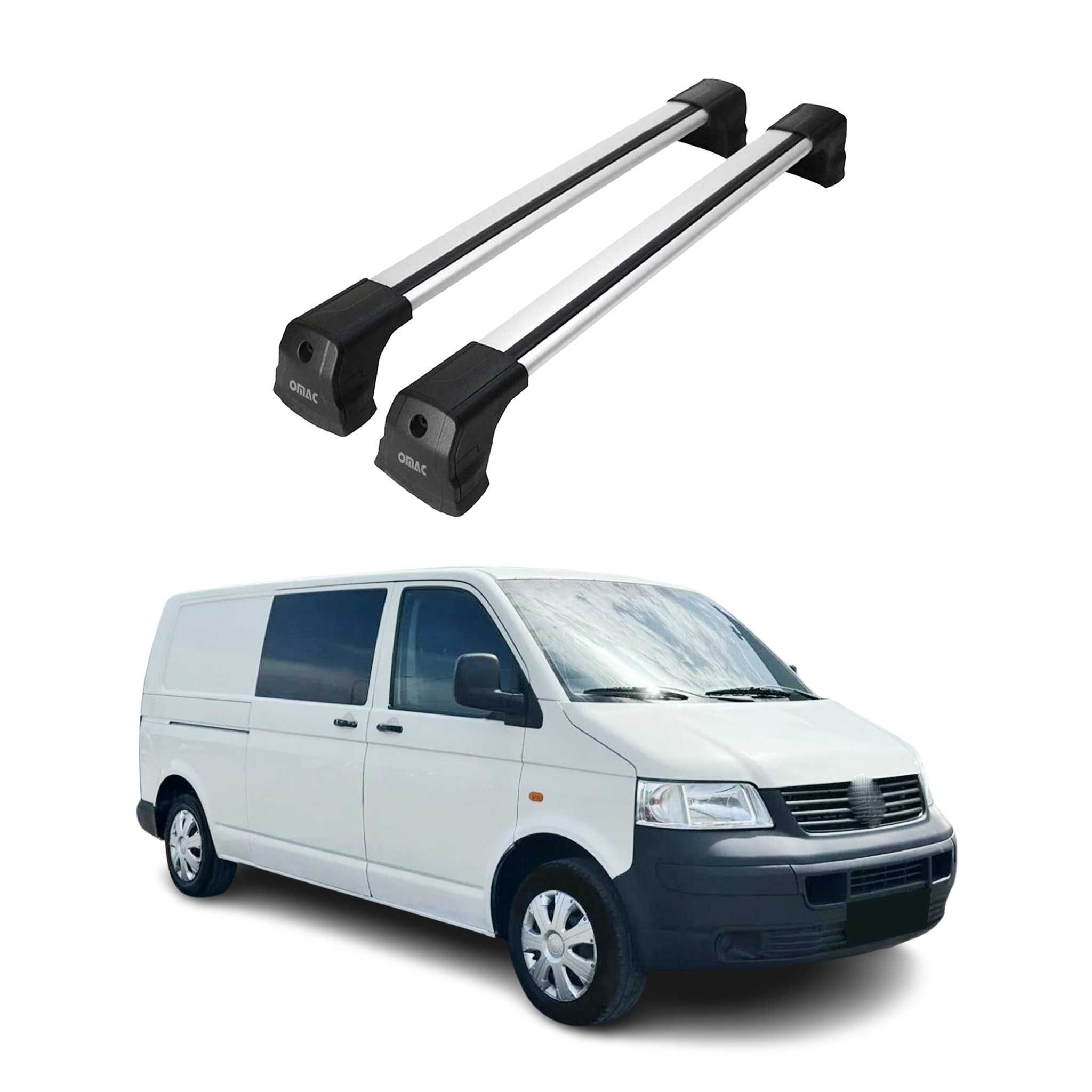 Barres De Toit pour VW T5 T6 Transporter tout 2003-2024 Aluminium Gris 2 Pcs
