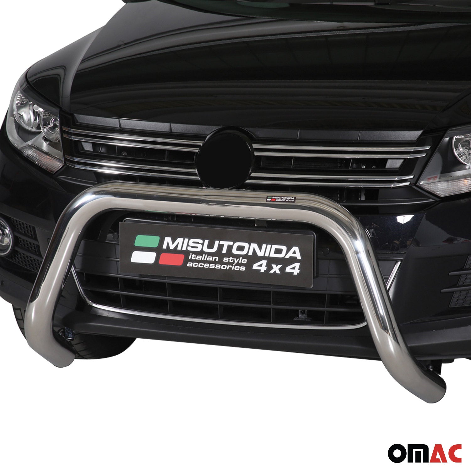 Pare-buffle Avant pour VW Tiguan 2011-2016 FL 76mm en Acier Gris