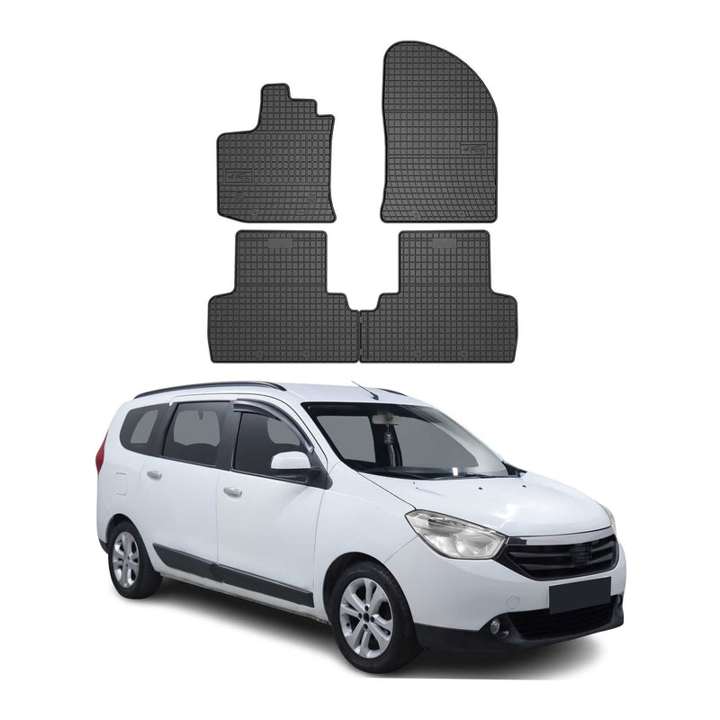 Tapis de Sol pour Dacia Lodgy 2012-2022 Caoutchouc Noir