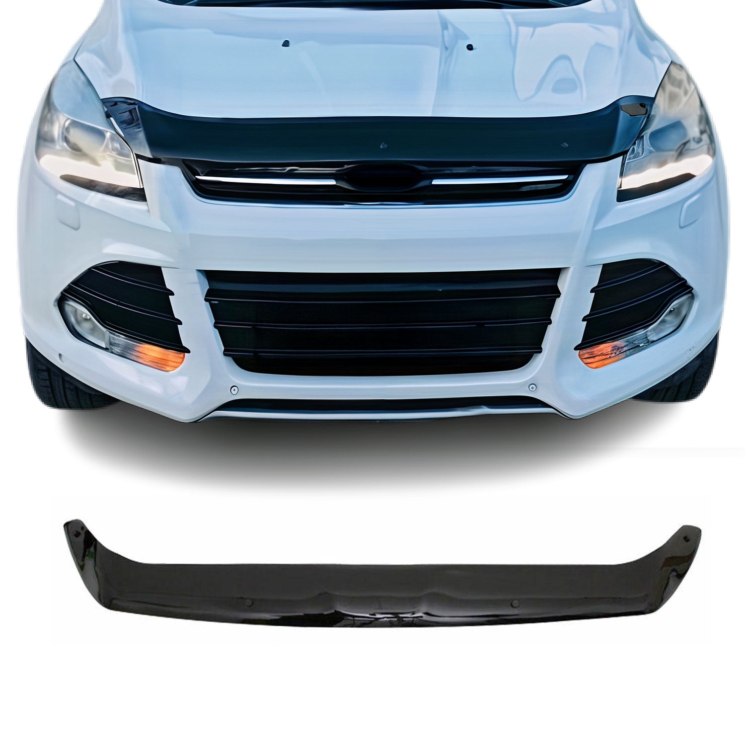 Deflecteurs d'air capot de voiture pour Ford Kuga 2012-2016 Acrylique Noir