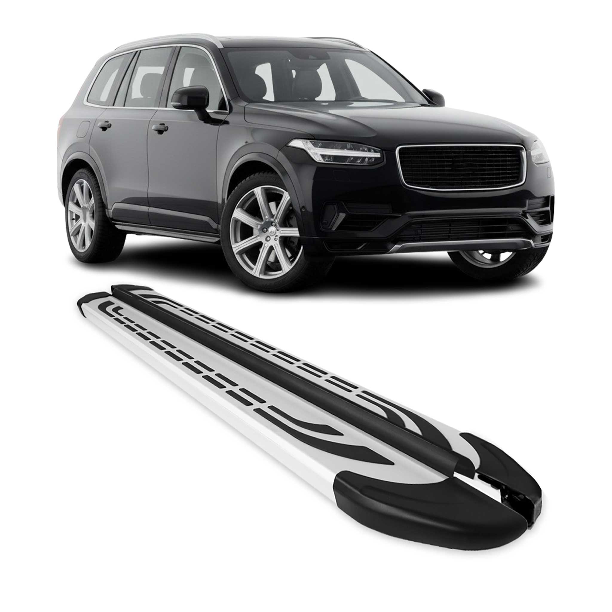 Marchepieds Latéraux pédale pour Volvo XC90 2015-2026 Aluminium Gris 2Pcs