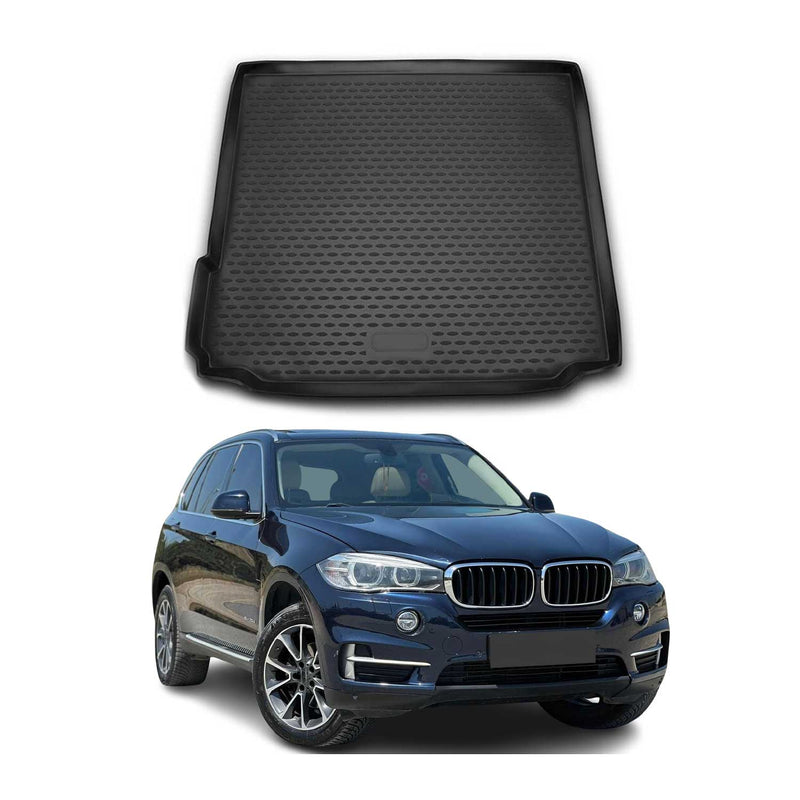 OMAC Tapis de coffre pour BMW X5 F15 F85 2013-2018 en caoutchouc Noir