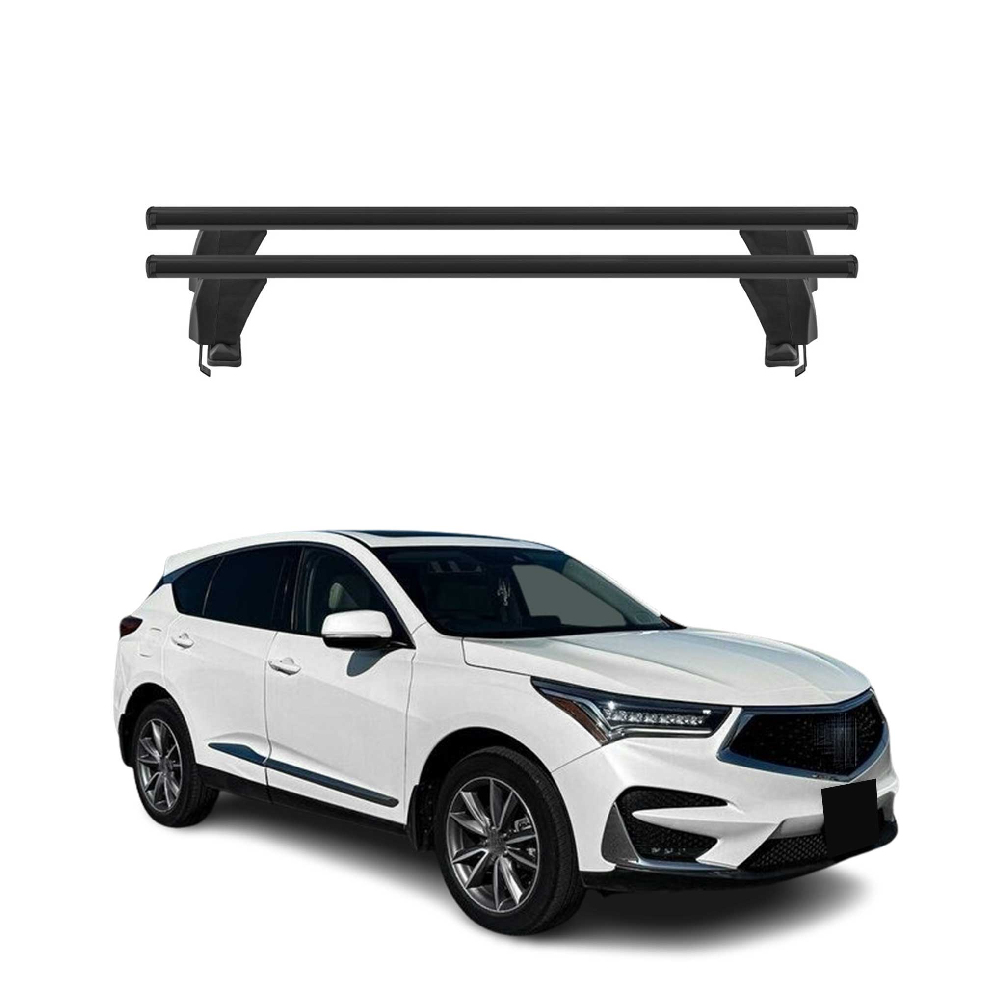 Menabo Barres de toit Transversales pour Acura RDX III 2019-2026 Alu Noir 2x