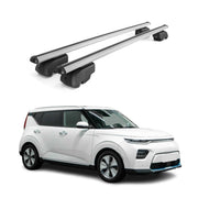 Barres de toit Transversales pour Kia Soul EV 2019-2023 Aluminium Gris ABE