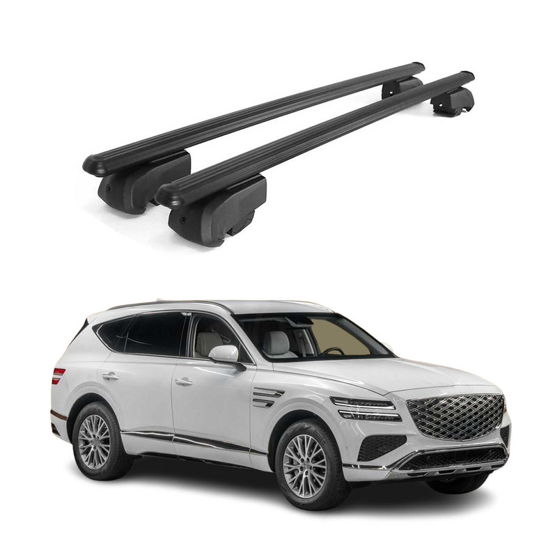 Barres de toit Transversales pour Genesis GV80 2020-2024 Aluminium Noir
