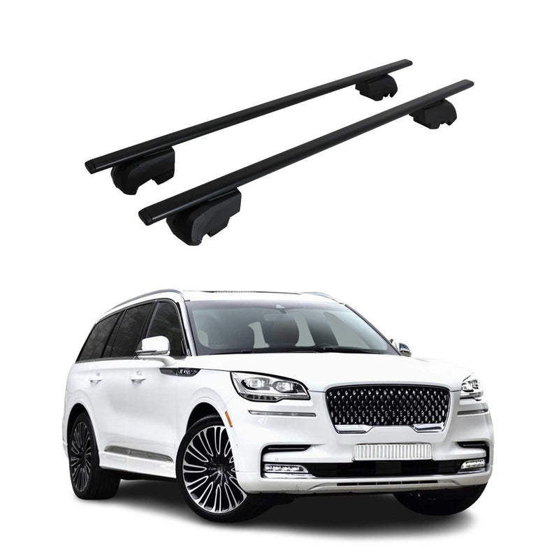 Barres de toit Transversales pour Lincoln Aviator 2019-2023 Fer Noir ABE