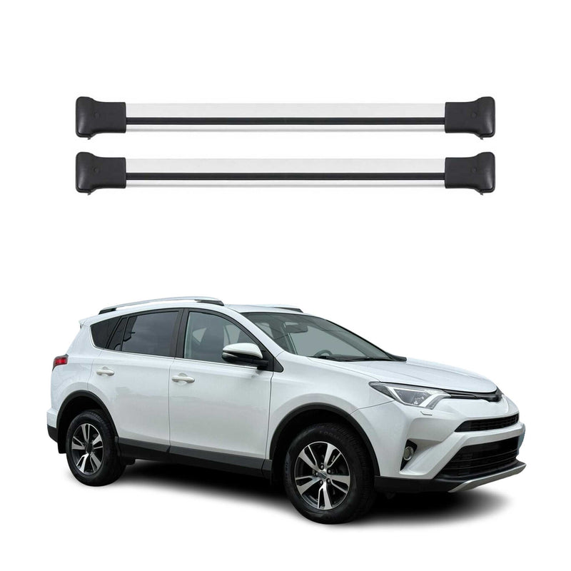 Barres de toit transversales pour Toyota RAV4 2013-2018 Aluminium Gris