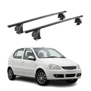Barres de toit transversales acier pour Tata Indica 2010-2018 TÜV 75 kg Noir 2x