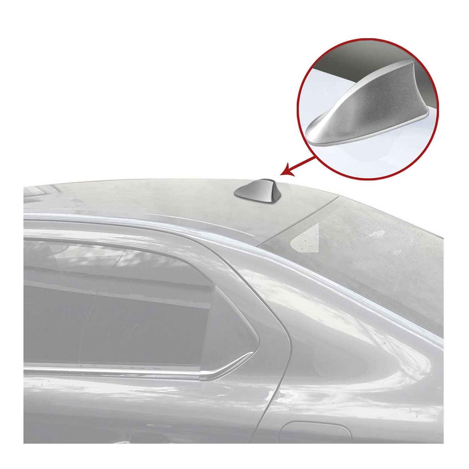 Antenne De Toit Aileron Requin pour Fiat Tipo Radio AM/FM Gris Foncé