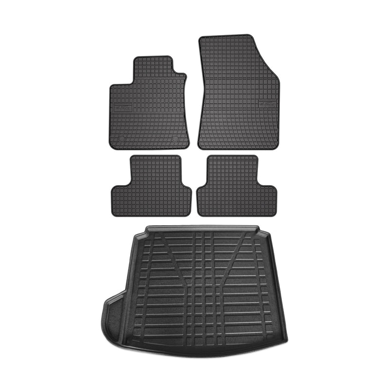 Kit Tapis de sol et coffre pour Renault Megane Touch Icon 2016-2024 TPE Noir