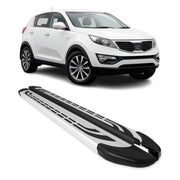 Marchepieds Latéraux pour Kia Sportage mk3 SL 2011-2016 Gris Aluminium 2Pcs