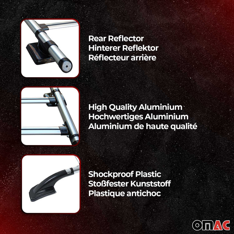 KIT Barres de toit trans+long pour Mazda BT-50 2007-2012 Aluminium Gris