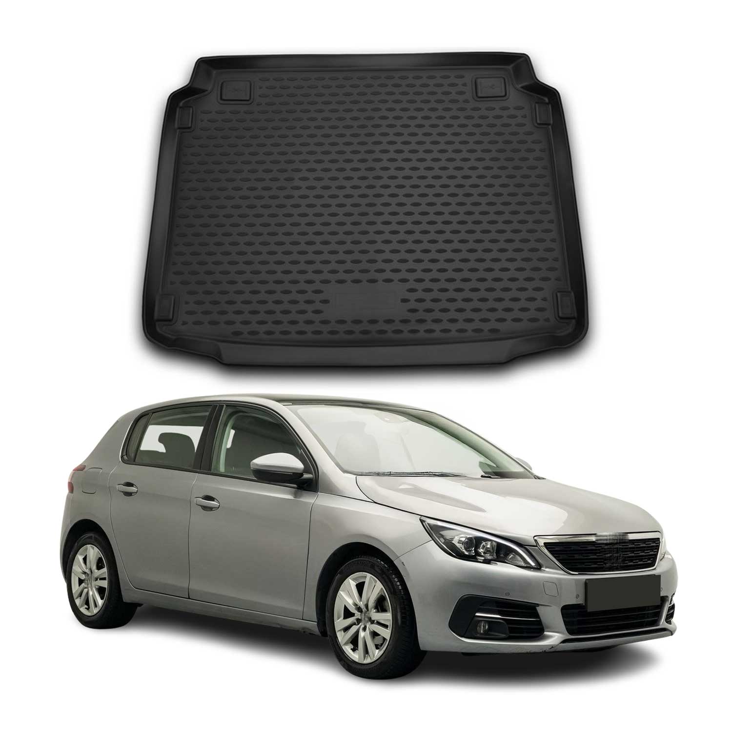 Tapis de Coffre pour Peugeot 308 II Hatchback 2013-2021 TPE Noir