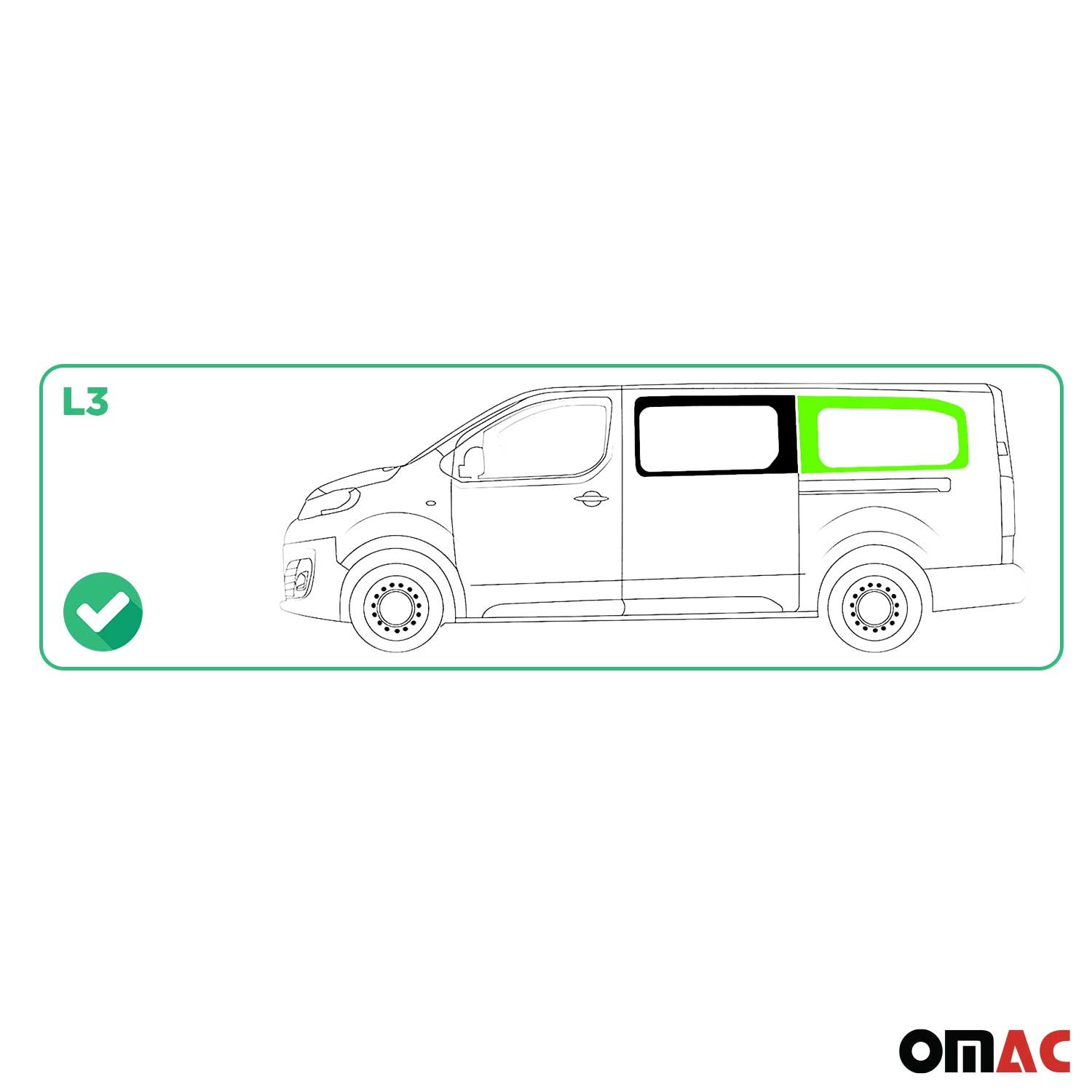 Vitre de Porte pour Fiat Scudo 2022-2025 L3 Arrière Gauche Verre fixe