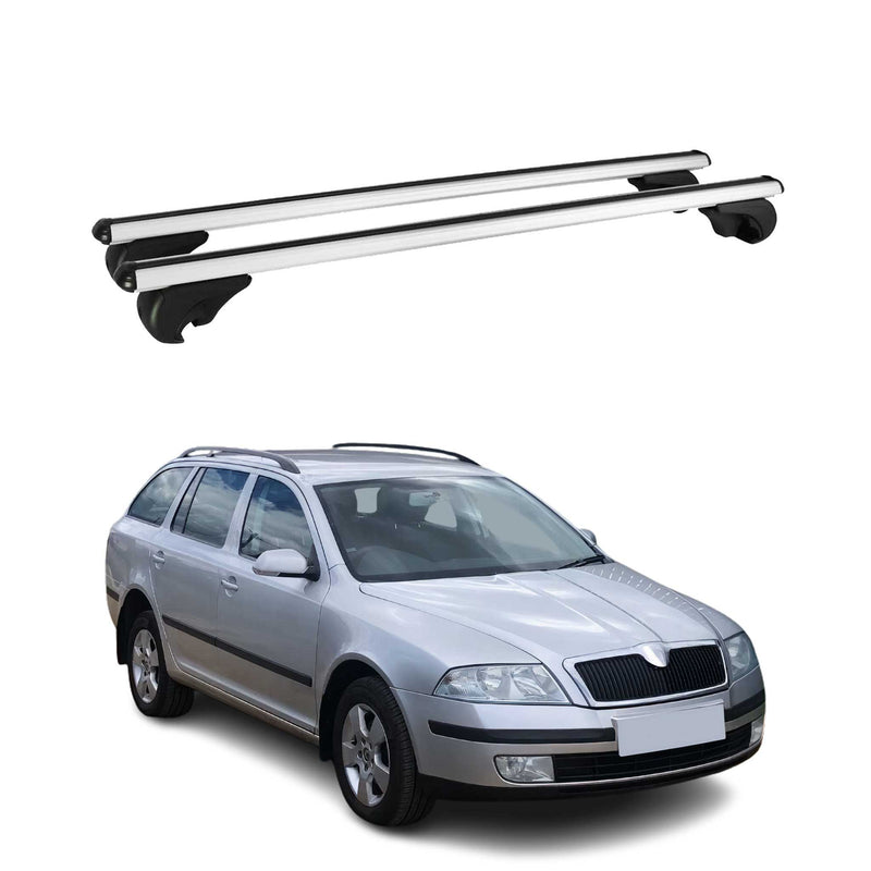 Barres de toit Transversales pour Skoda Octavia Break 2004-2012 Aluminium Argent