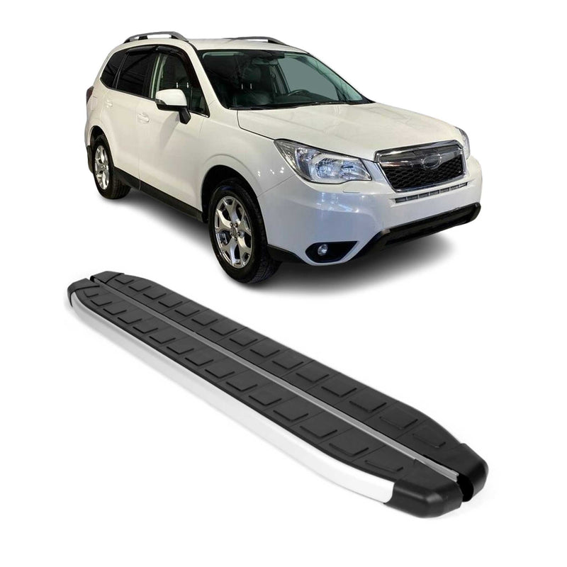 Marchepieds Latéraux pédale pour Subaru Forester 2013-2018 Alu Noir Gris 2Pcs