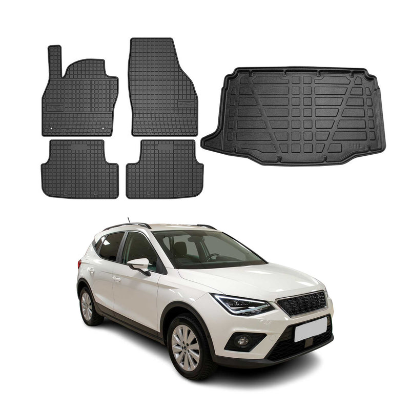 Kit Tapis de sol et coffre pour Seat Arona 2017-2024 Noir TPE
