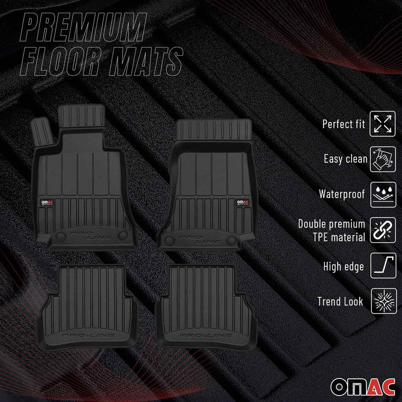 Tapis de Sol Voiture pour Mercedes Classe C W205 2014-2022 Caoutchouc TPE Noir