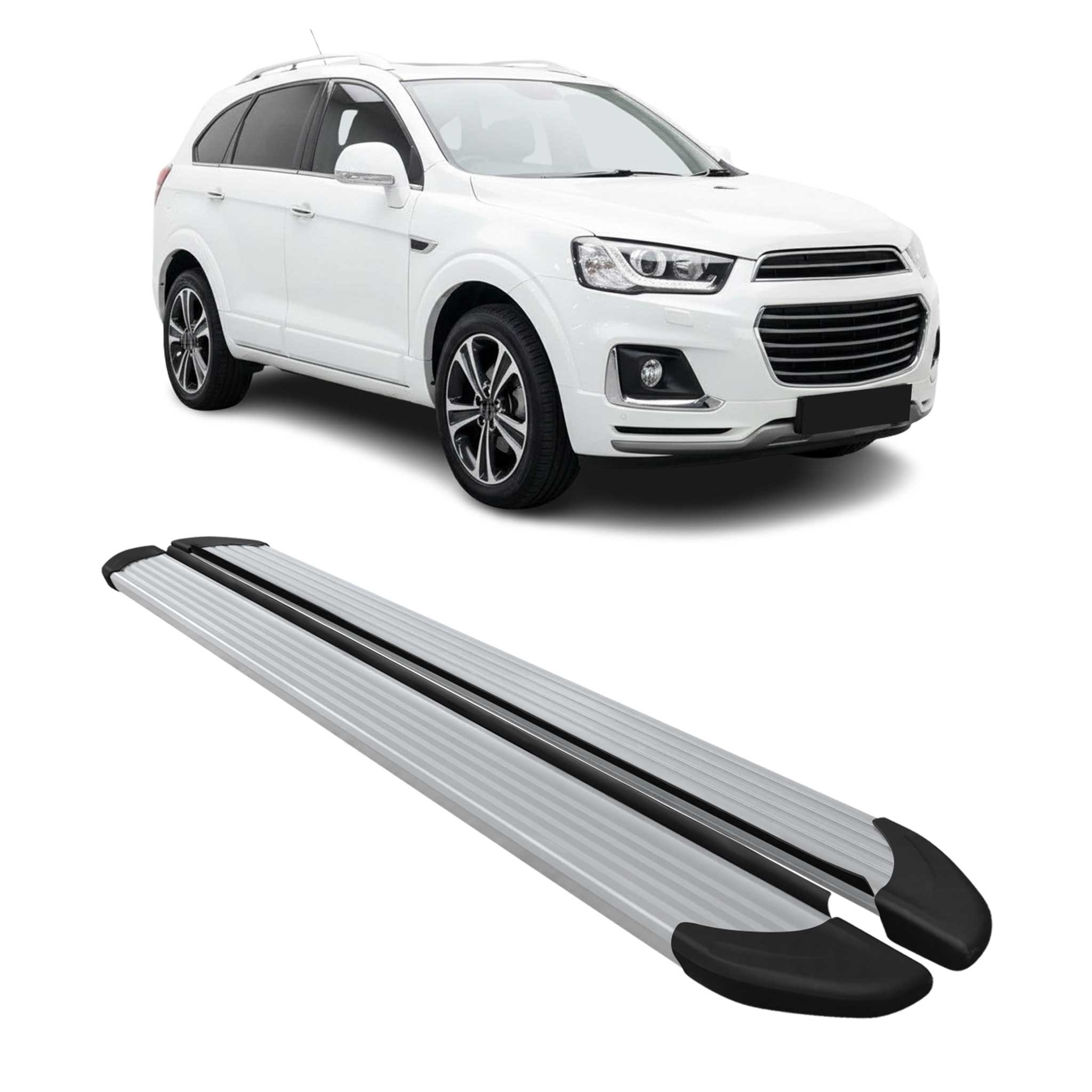 Marchepieds Latéraux pour Chevrolet Captiva 2019-2025 Aluminium Argent 2Pcs