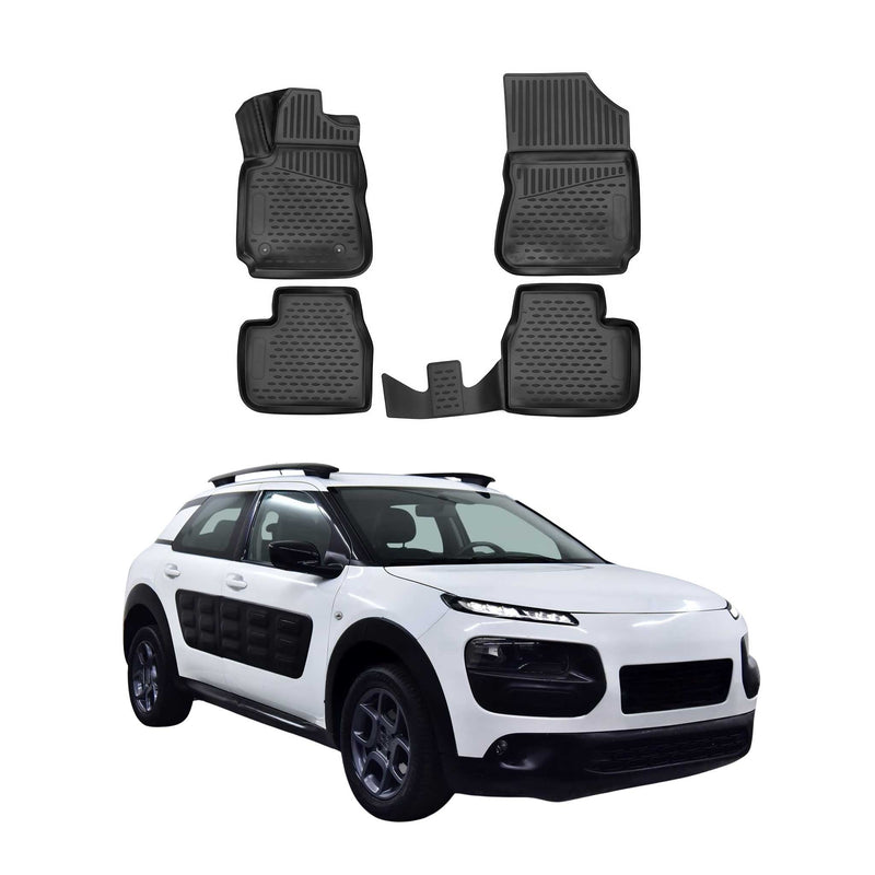 OMAC Tapis de sol pour Citroen C4 Cactus 2014-2020 sur mesure en caoutchouc Noir