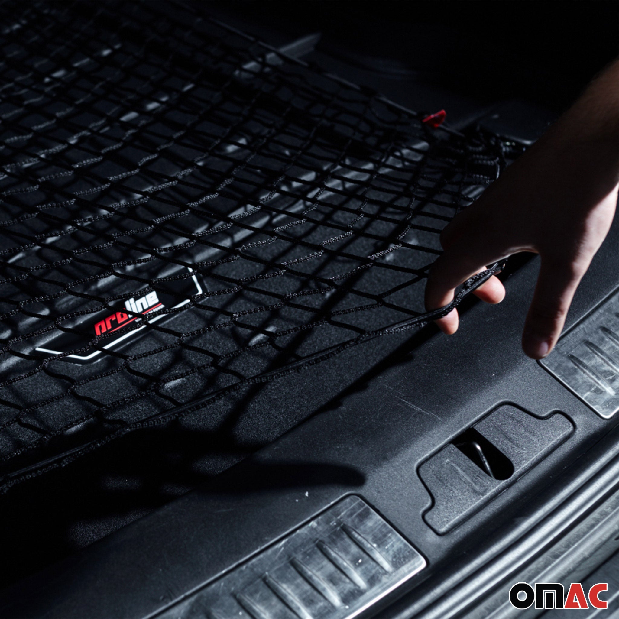 OMAC Tapis de coffre caoutchouc pour Audi A4 B6 Break 2000-2006 Noir Premium