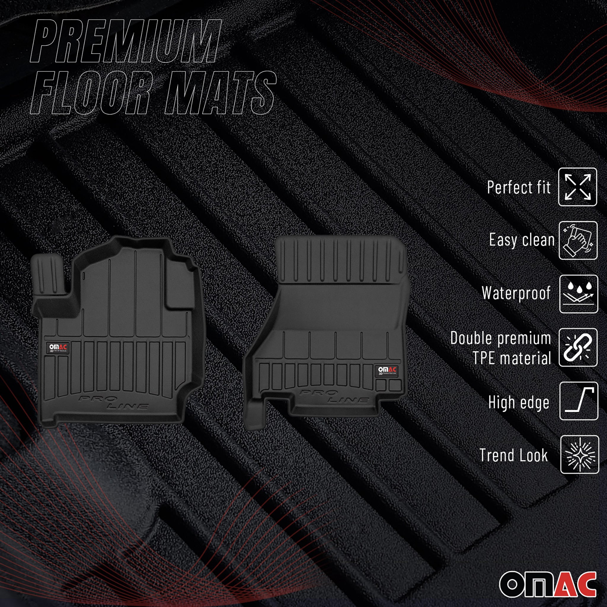 Tapis de Sol pour Nissan NV200 2014-2022 TPE Noir