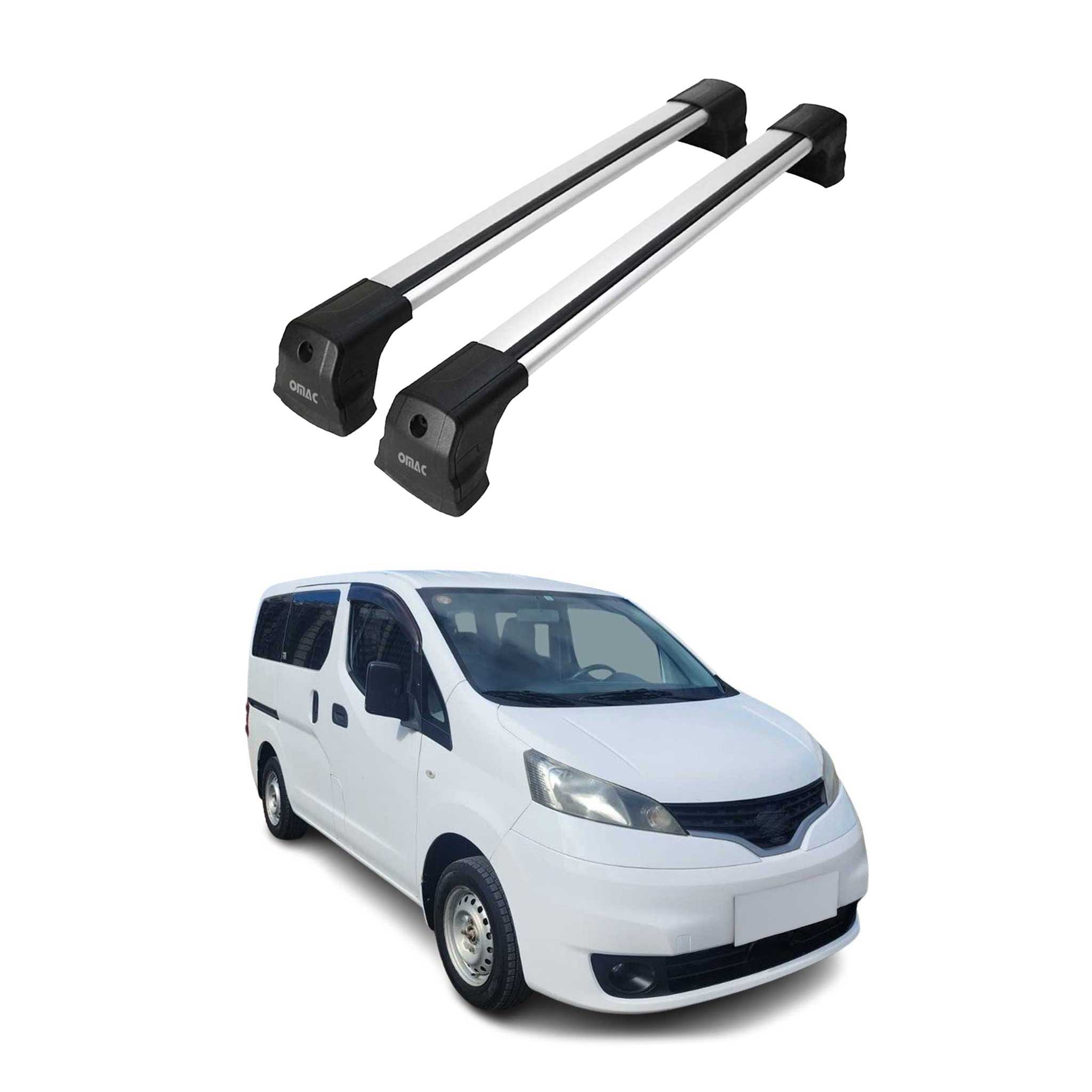 Barres de toit transversales pour Nissan NV200 2009-2020 Aluminium Gris