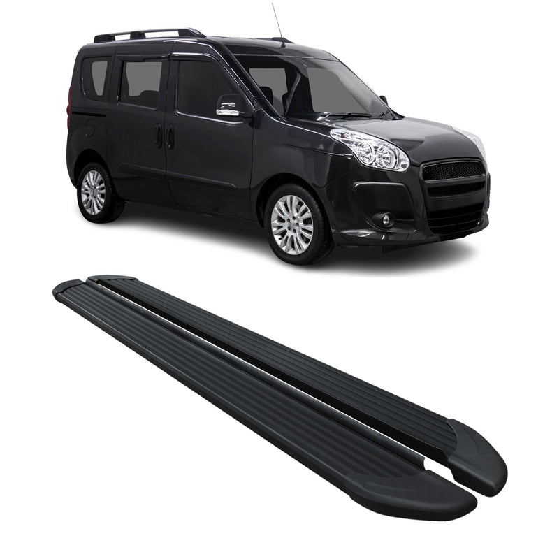 Marchepieds Latéraux pédale pour Fiat Doblo 2010-2021 L1 Noir Aluminium 2Pcs