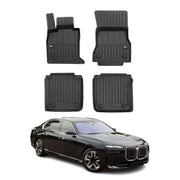 OMAC Tapis de sol caoutchouc pour BMW Série 7 G70 i7 G70 2022-2026 Noir Premium