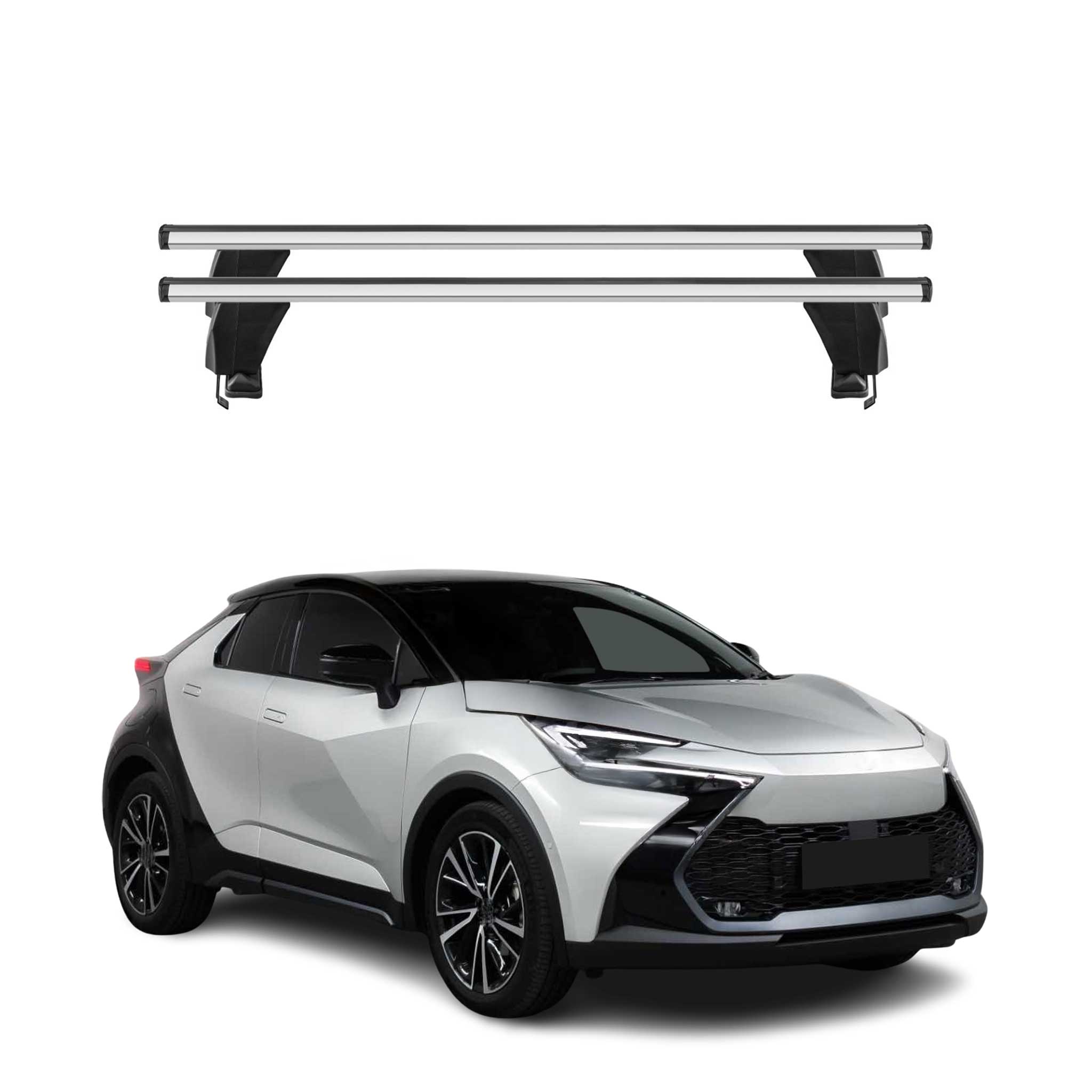Menabo Barres de toit transversales pour Toyota C-HR II 2023-2025 Alu Gris 2x