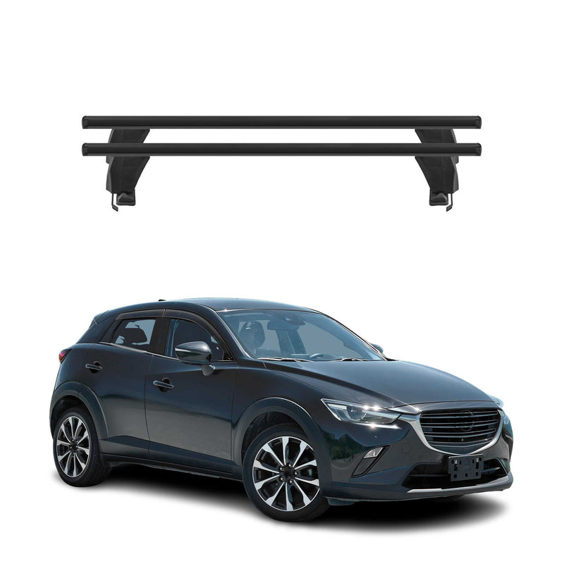 Menabo Barres de toit Transversales pour Mazda Cx-3 2015-2025 Noir ABE 2x