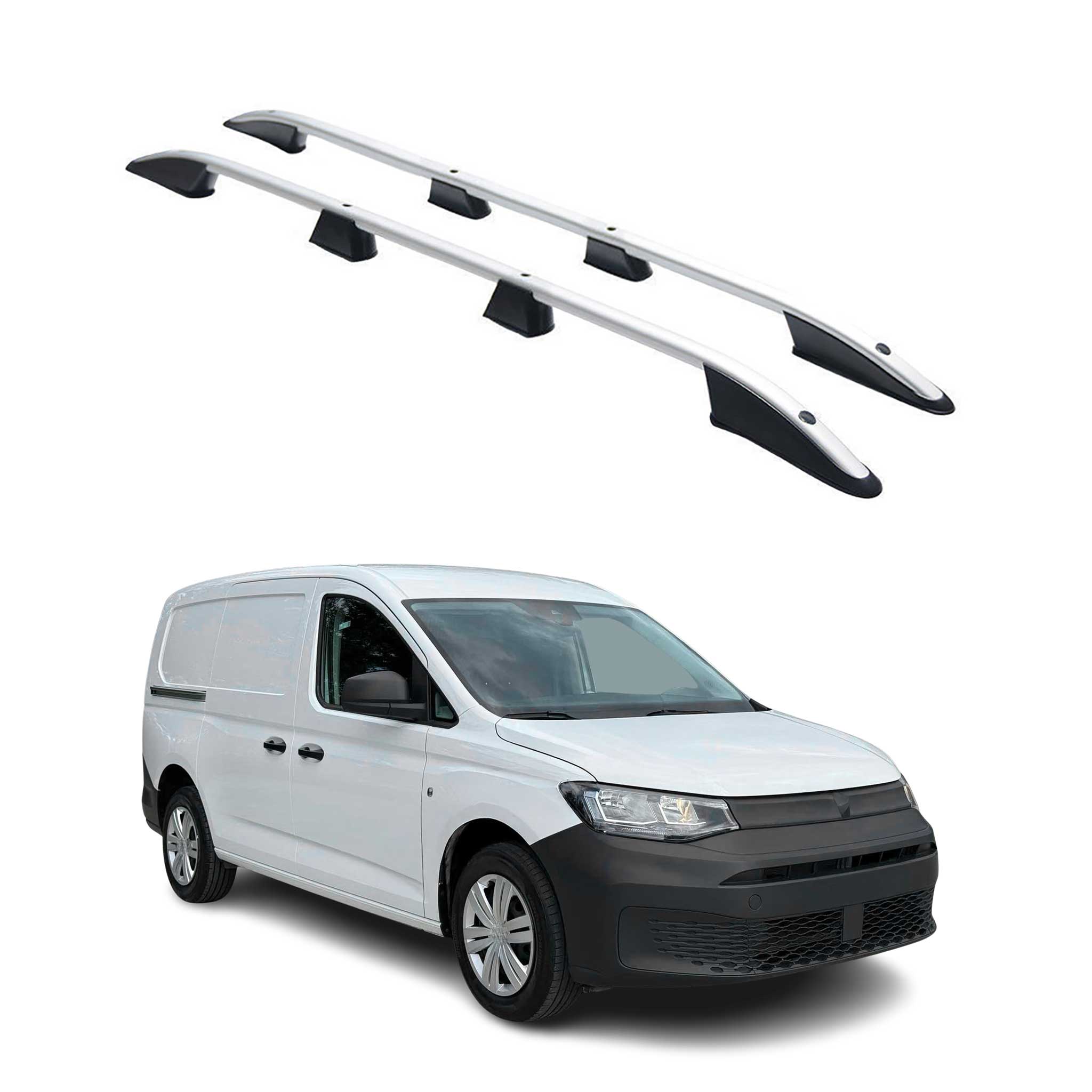 Barres de toit longitudinales pour VW Caddy 2021-2025 L2 Long Aluminium Gris