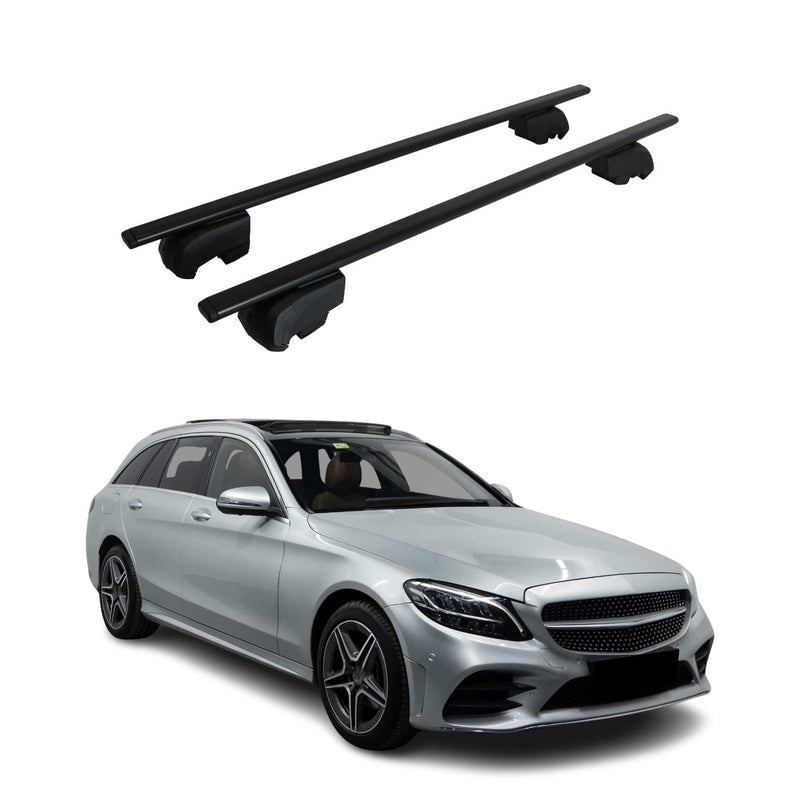 Barres de toit Transversales pour Mercedes C-Klasse S205 2014-2021 ABE Noir