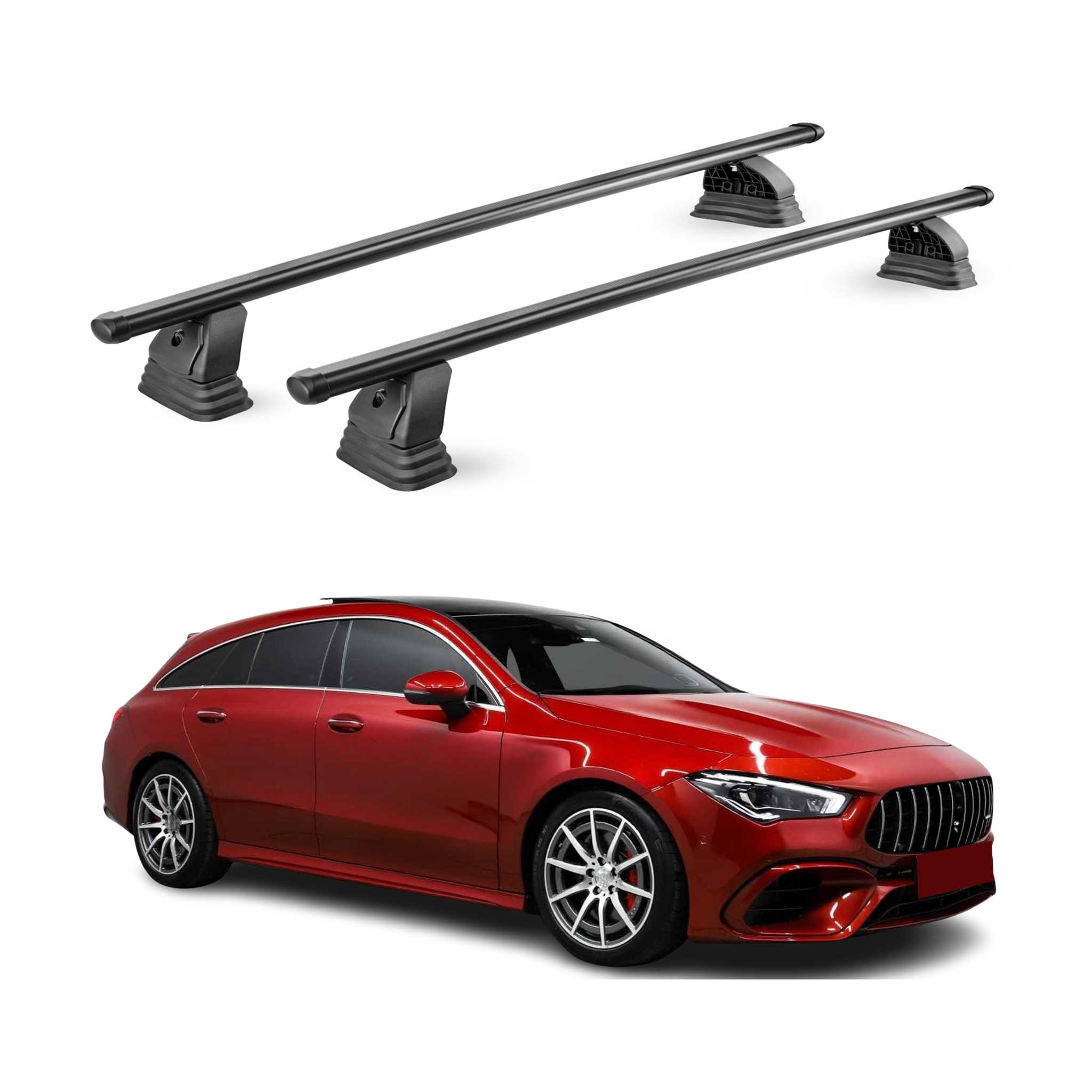 Barres de toit transversales acier pour Mercedes CLA Shooting Brake X118 2019-26
