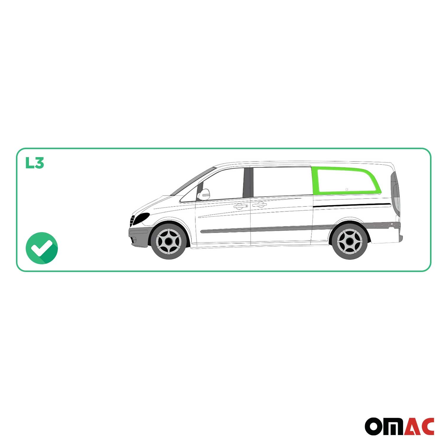 Vitre de Porte pour Mercedes Vito W639 2003-2014 L3 Arrière Gauche Verre fixe