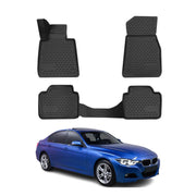 OMAC Tapis de sol pour BMW Série 3 E46 E90 E91 E92 en caoutchouc Noir