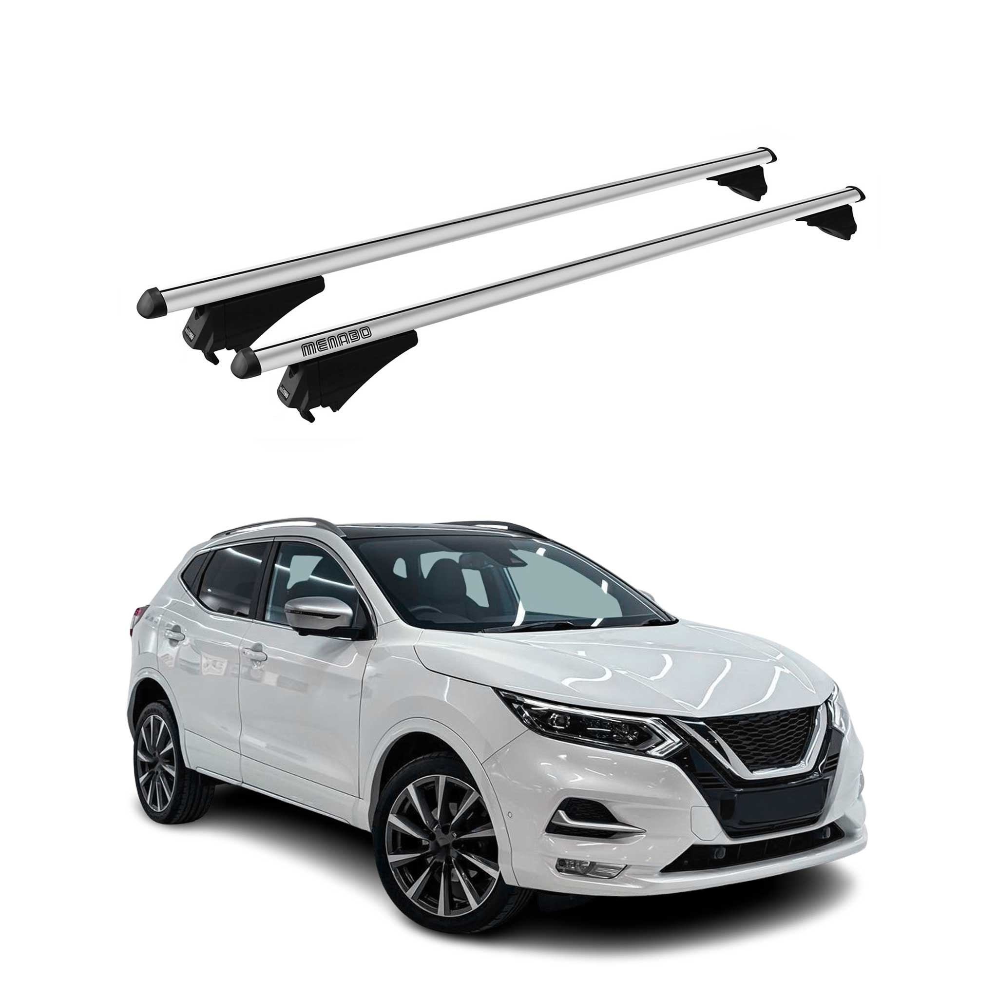 Tiger Barres de toit transversales pour Nissan Qashqai 2017-2021 Gris
