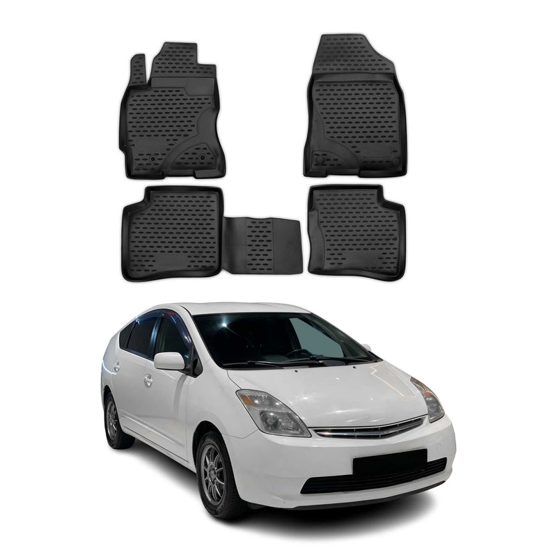 Tapis de sol pour Toyota Prius 2004-2009 en caoutchouc TPE 3D Noir 4Pcs