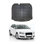 Tapis de coffre pour Audi A3 HB 2003-2013 Noir 3D en Caoutchouc TPE