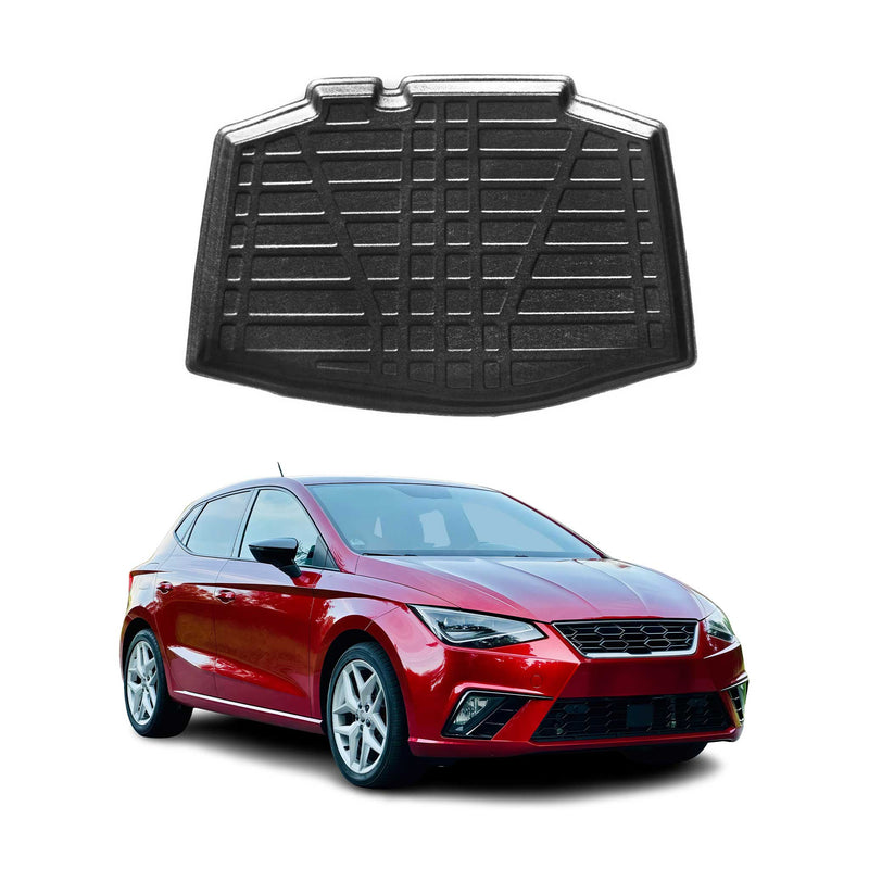 Tapis De Coffre pour Seat Ibiza 5 2017-2021 5 portes En Caoutchouc Noir