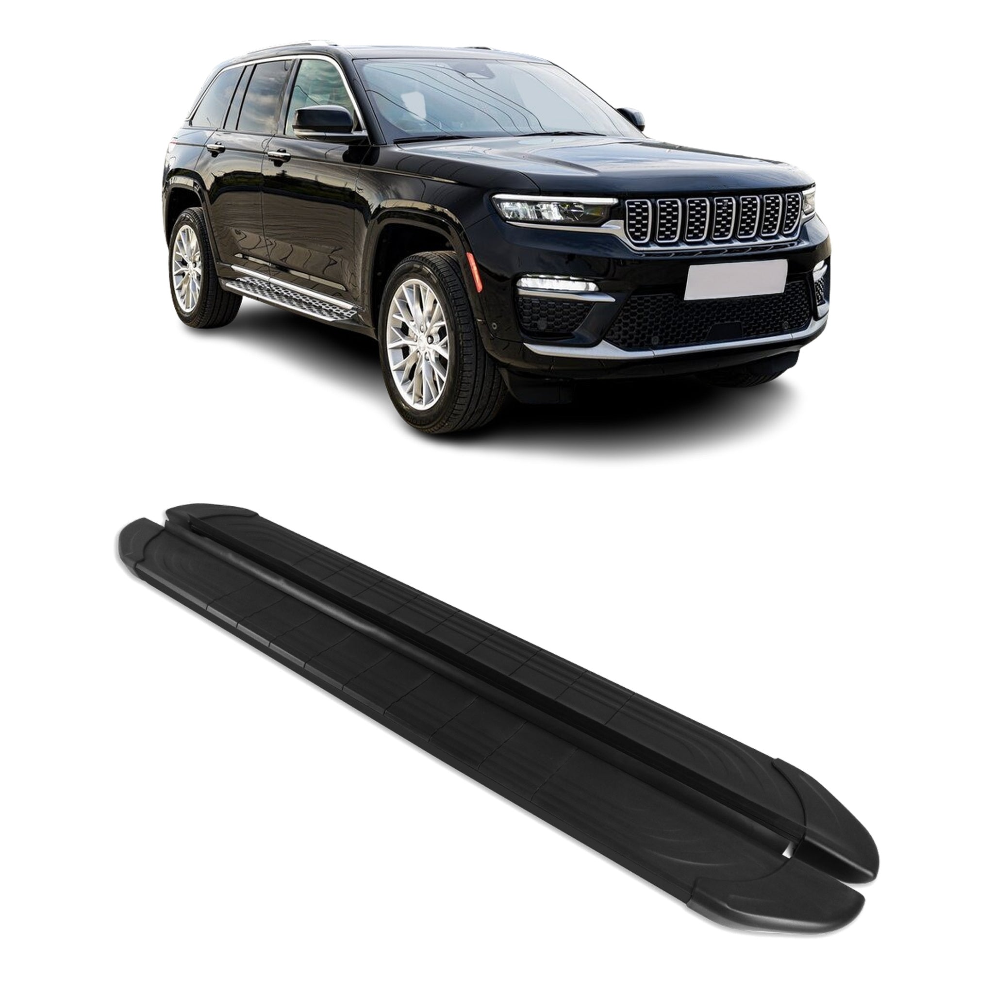 Marchepieds Latéraux pour Jeep Grand Cherokee WL 2022-26 L2 2Pcs Aluminium Noir