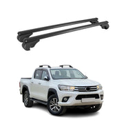 Barres de toit Transversales pour Toyota Hilux VIII 2015-2026 TÜV Alu Noir 2Pcs