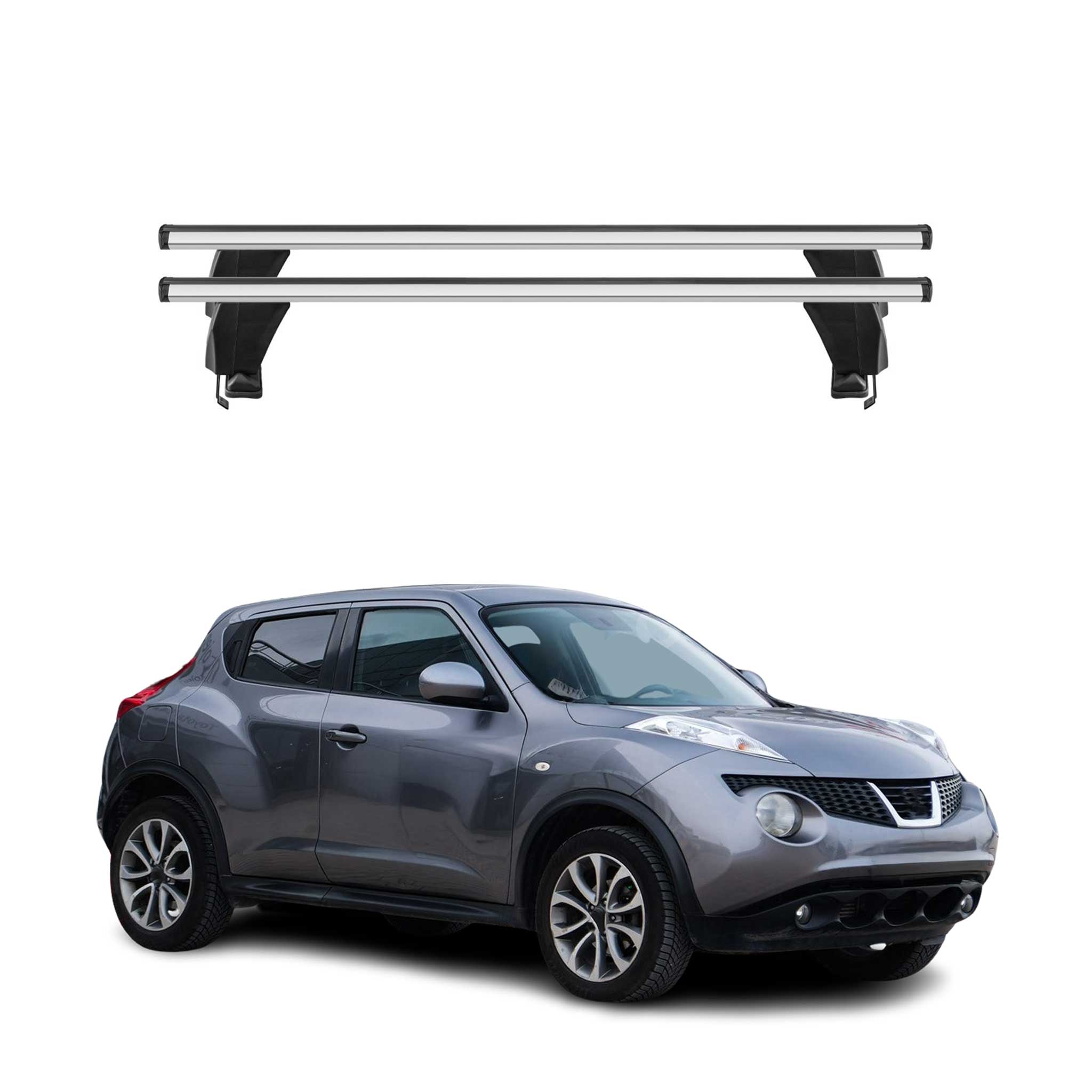 Menabo Barres de toit Transversales pour Nissan Juke 2010-2019 Gris ABE 2x