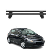 Menabo Barres de toit transversales pour Peugeot 307 2001-2009 Porte-Bagage en Alu lisse Noir 5Dr 2x TÜV