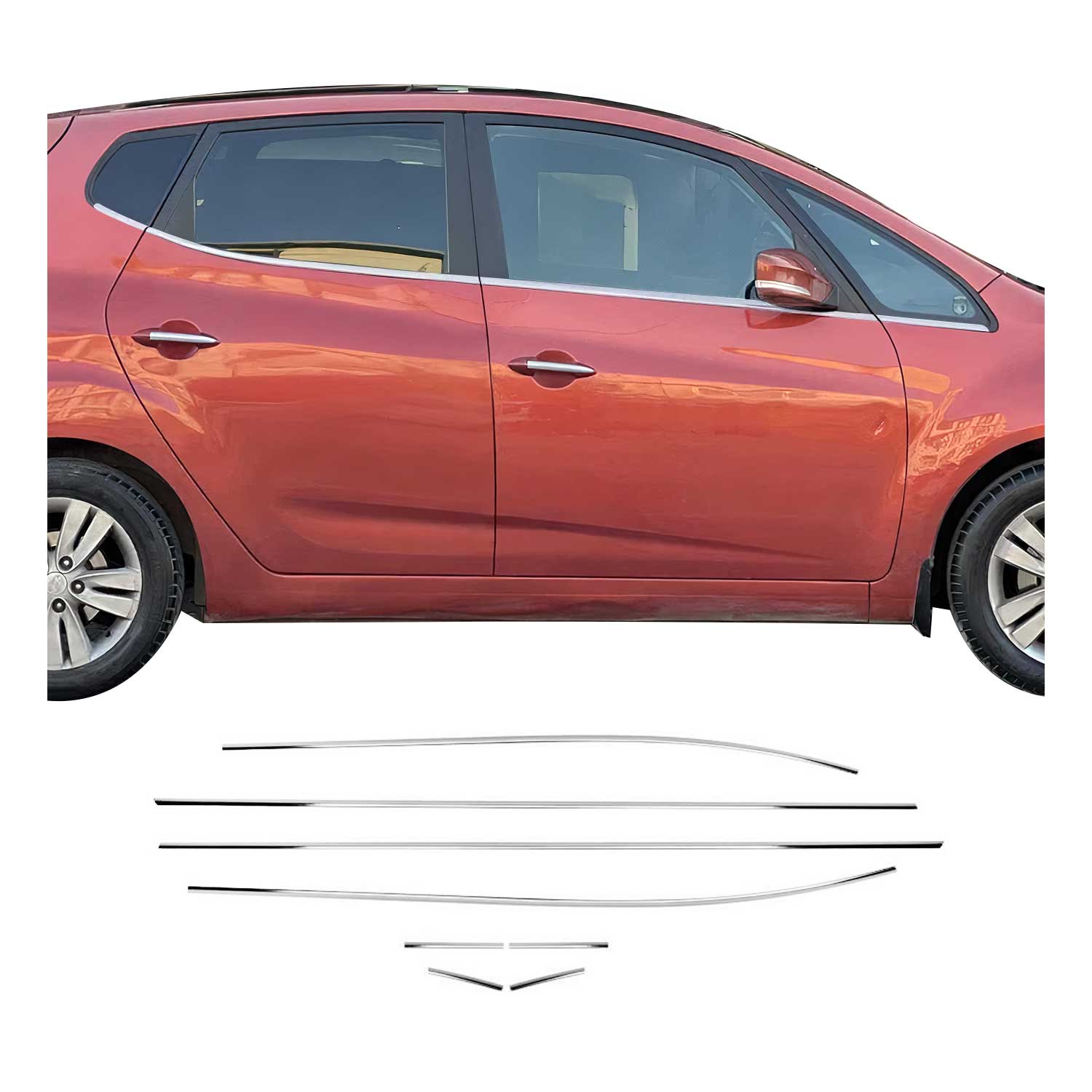 Baguettes pour contour Latérales pour Hyundai ix20 2010-2019 Acier inox chrome