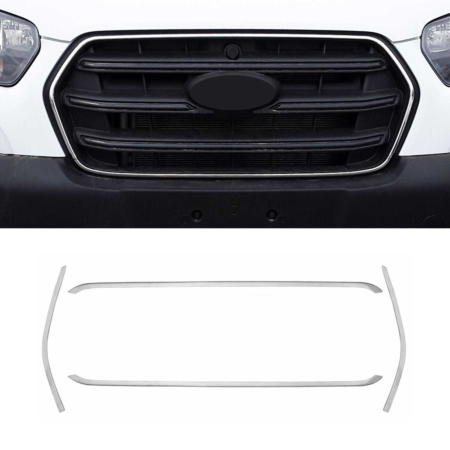 Moulure de Grille de Calandre pour Ford Transit 2018-2026 Chromé 4Pcs