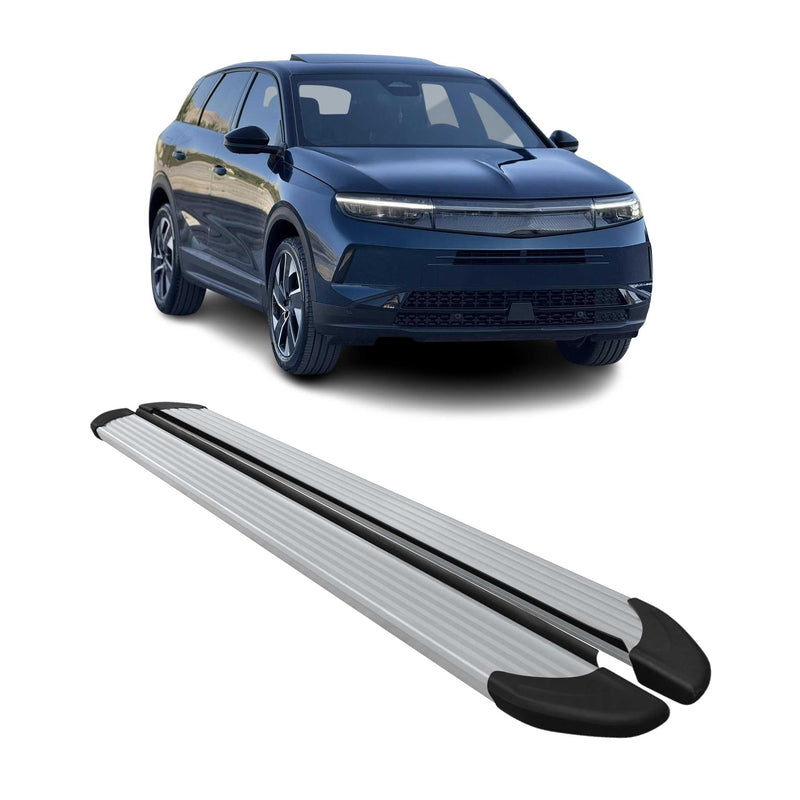 2024-2025 Opel Grandland II Marchepieds Latéraux pédale Aluminium Argent 2Pcs