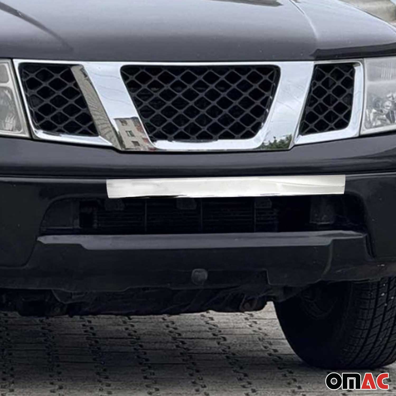 Garniture de Pare-chocs Avant pour Nissan Navara 2005-2015 Acier Chromé Brossé