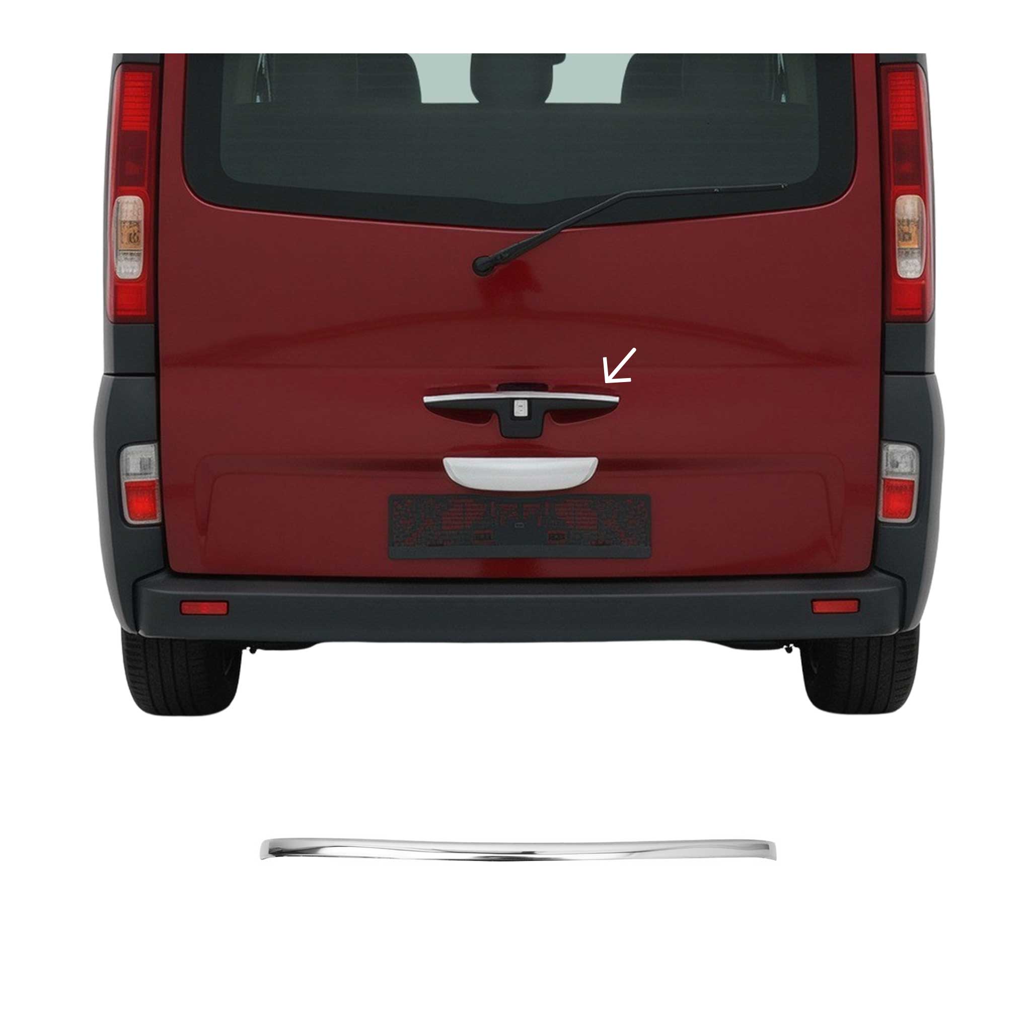 Garniture supérieure de Coffre pour Renault Trafic II 2001-2014 acier inox