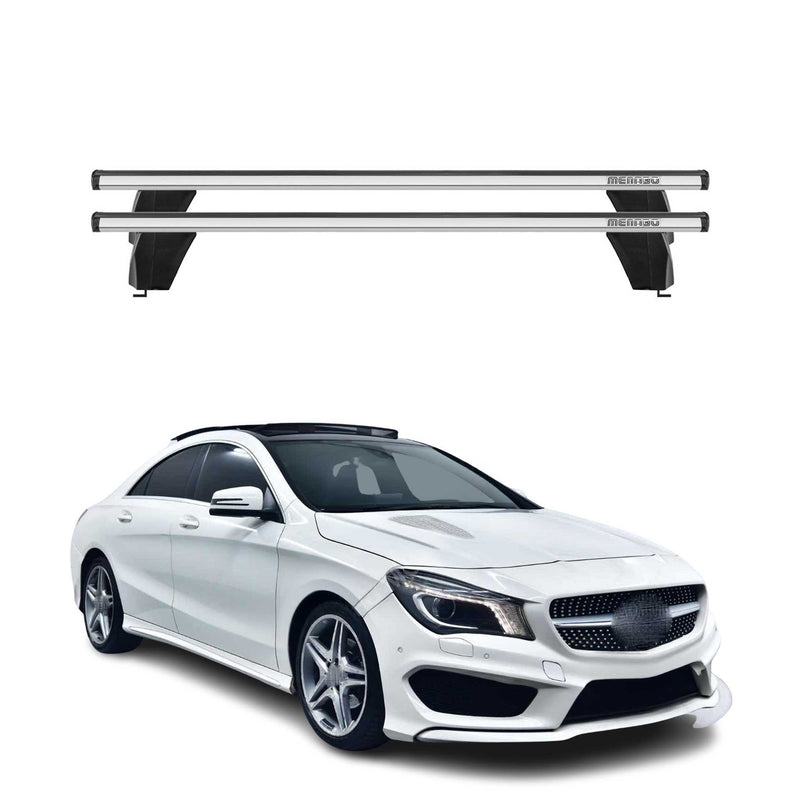 Menabo Barres de toit Transversales pour Mercedes CLA C117 2013-2019 Alu Gris